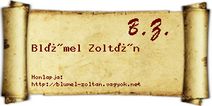 Blümel Zoltán névjegykártya