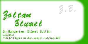 zoltan blumel business card